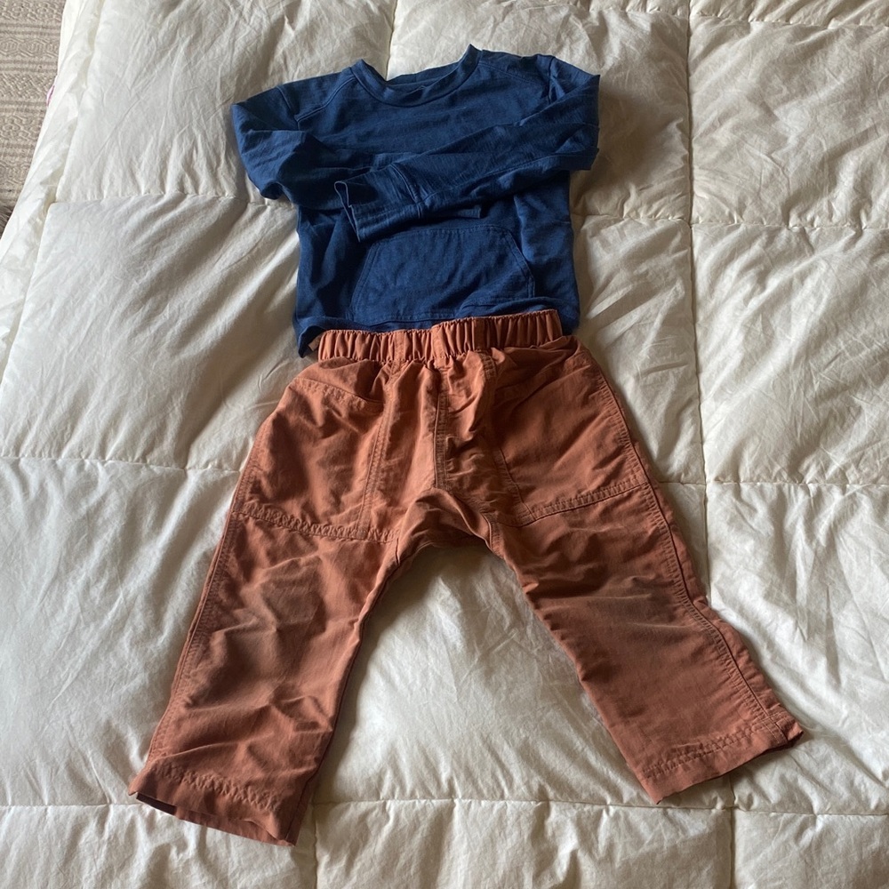 Patagonia Kids' baggy pants & NUI Merino wool shirt